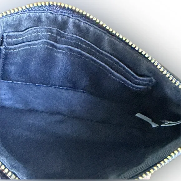 Coach Midnight Blue Corner Zip Crossgrain Leather Wristlet NWOT - Picture 8 of 12